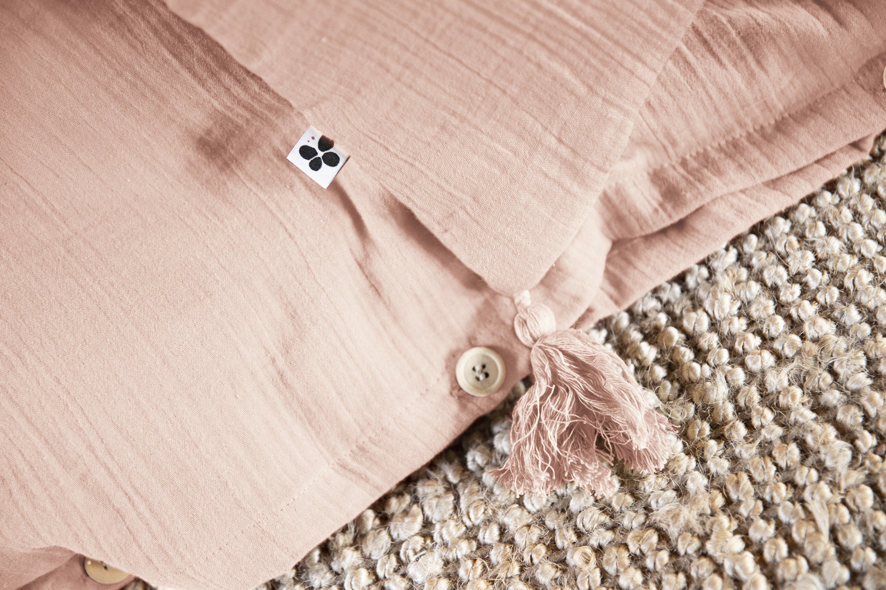 Housse de couette 240 x 220 cm – Double Gaze de Coton Luxe - Guimauve - 5