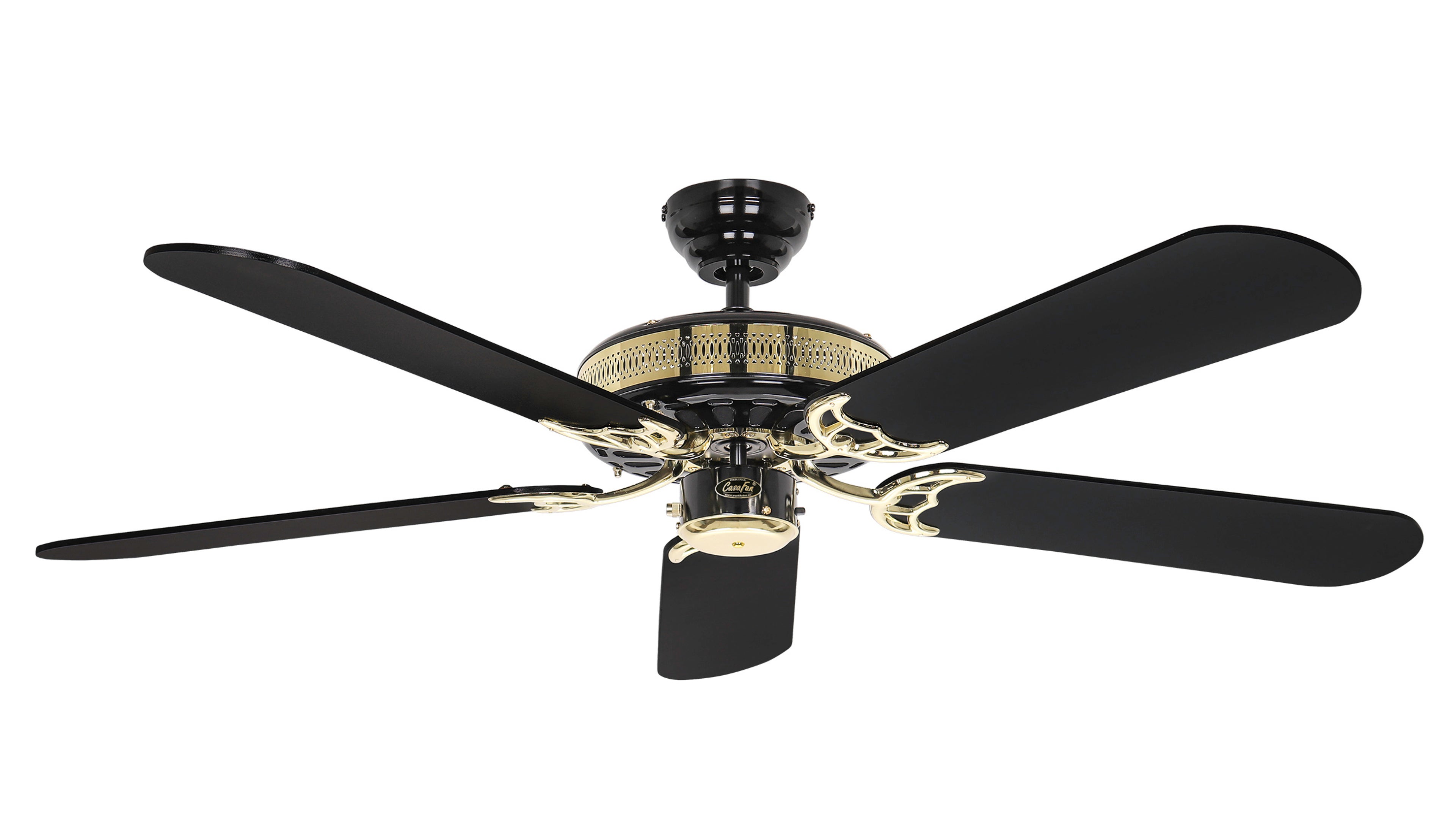 CASAFAN Deckenventilator mit Zugkette Classic Royal 132 cm Messing Antik - Flügel Rattan Antik