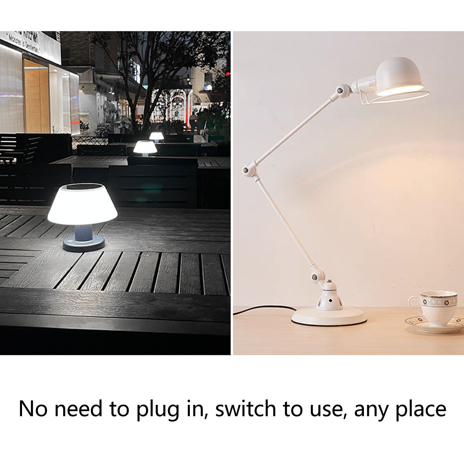 Lampe de table solaire 2 en 1, étanche IPX4, haute luminosité, 4 niveaux d'intensité variable, pour intérieur et extérieur - 5