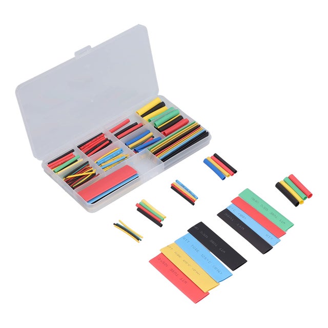 Kit di 164 pezzi di guaina termorestringente, kit di assortimento di guaine isolanti per cavi elettrici in p