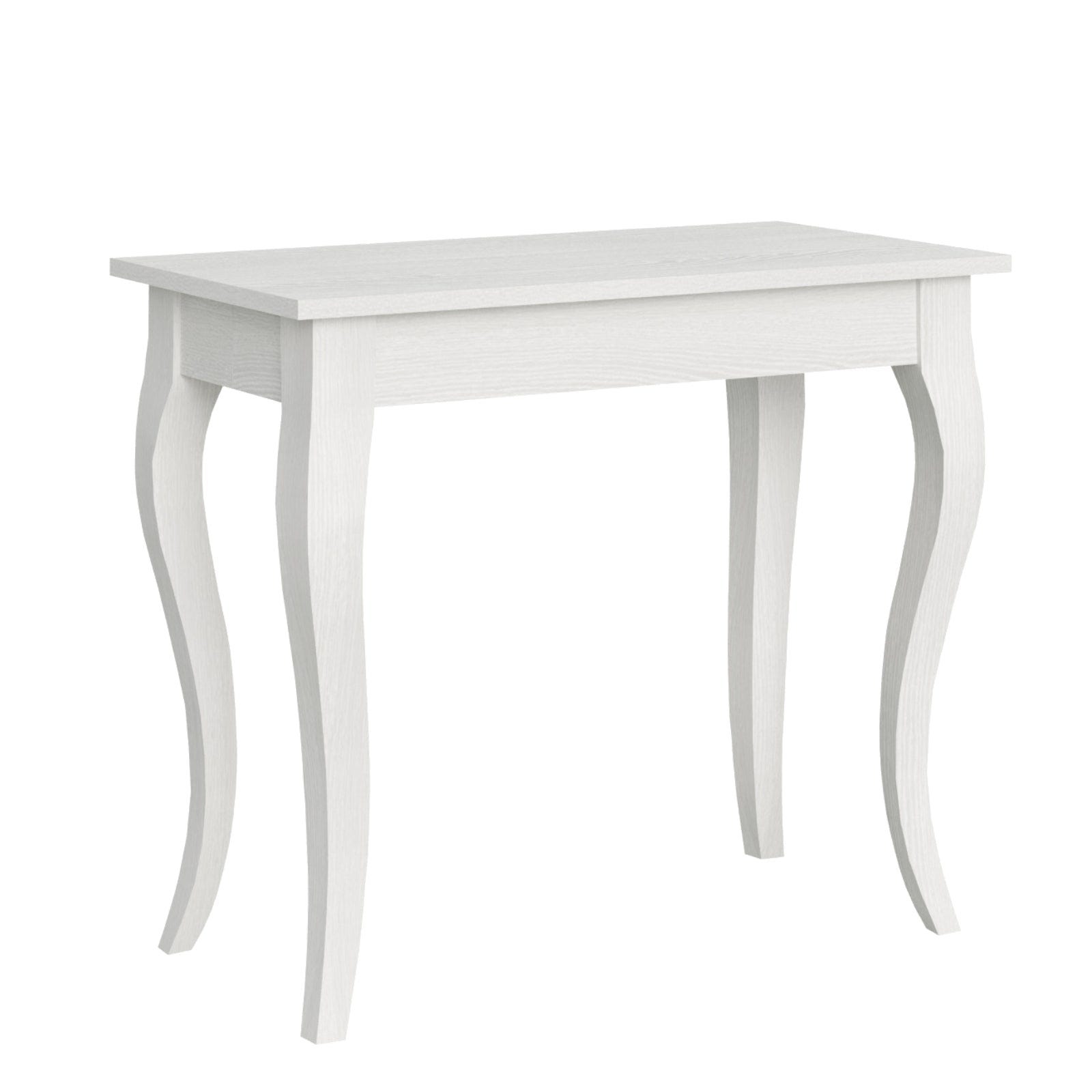 Consolle Tiago Allungabile Fino A 196cm - Tavolo Da Pranzo Moderno In Bianco Frassino, Made In Italy - Foto 12