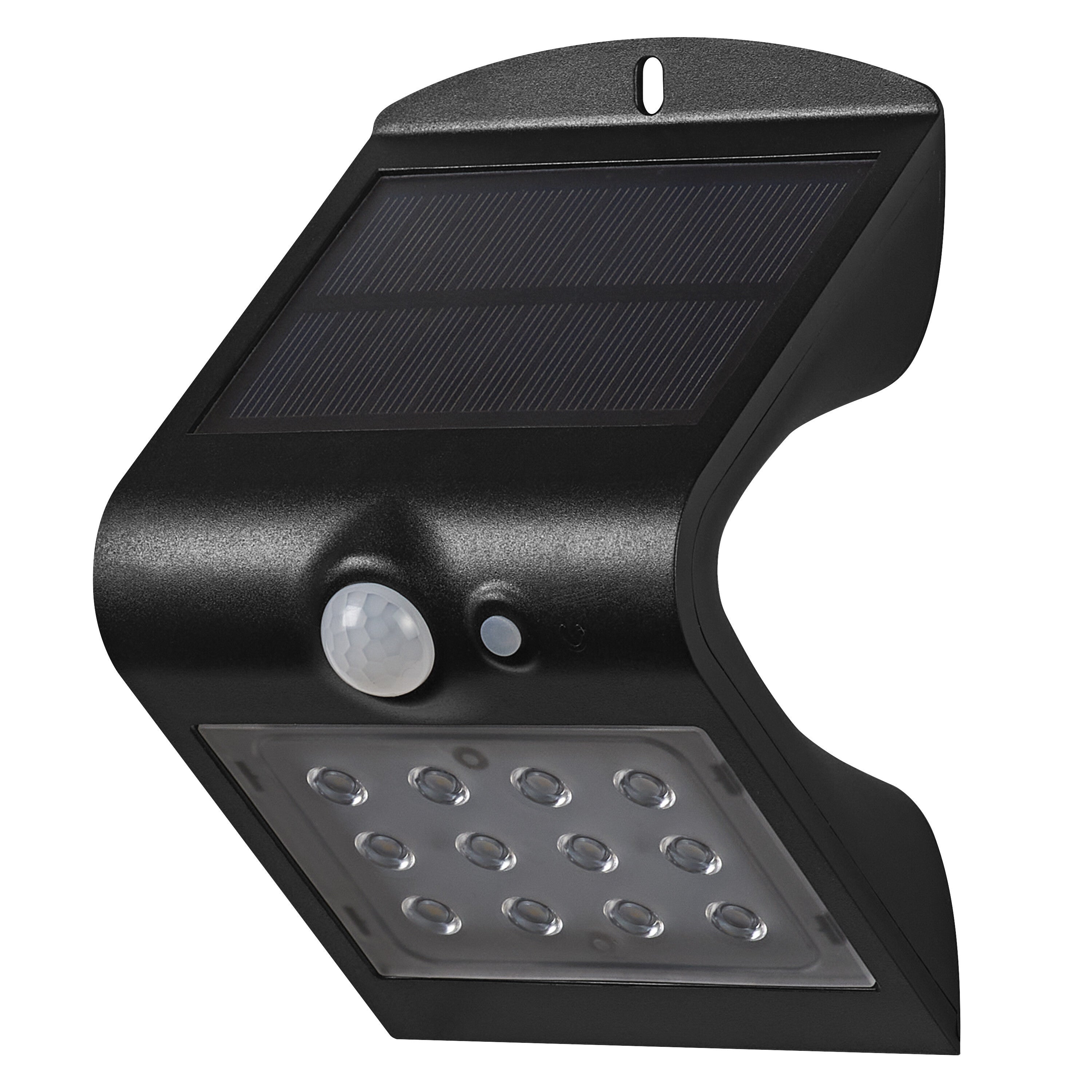 Naświetlacz Solarny Osram LED Reflektor Zewnętrzny Lampa LED z Czujnikiem Ruchu i Zmierzchu 1.5W 220lm 4000K Neutralna biel Czarny IP65 1 szt.