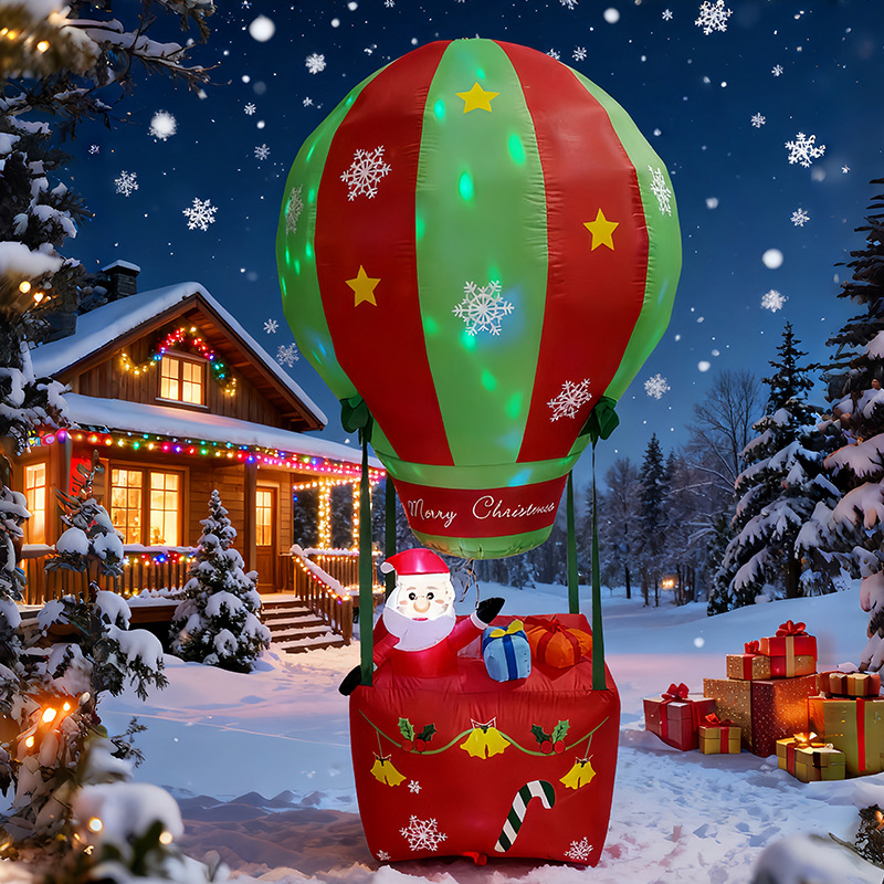 Decorazione Natalizia Gonfiabile Onory Con Pinguino E Campana, Alta 1,2m, Con Luci LED Integrate, Per Esterni E Giardino, Include Cavo E Picchetti - 2