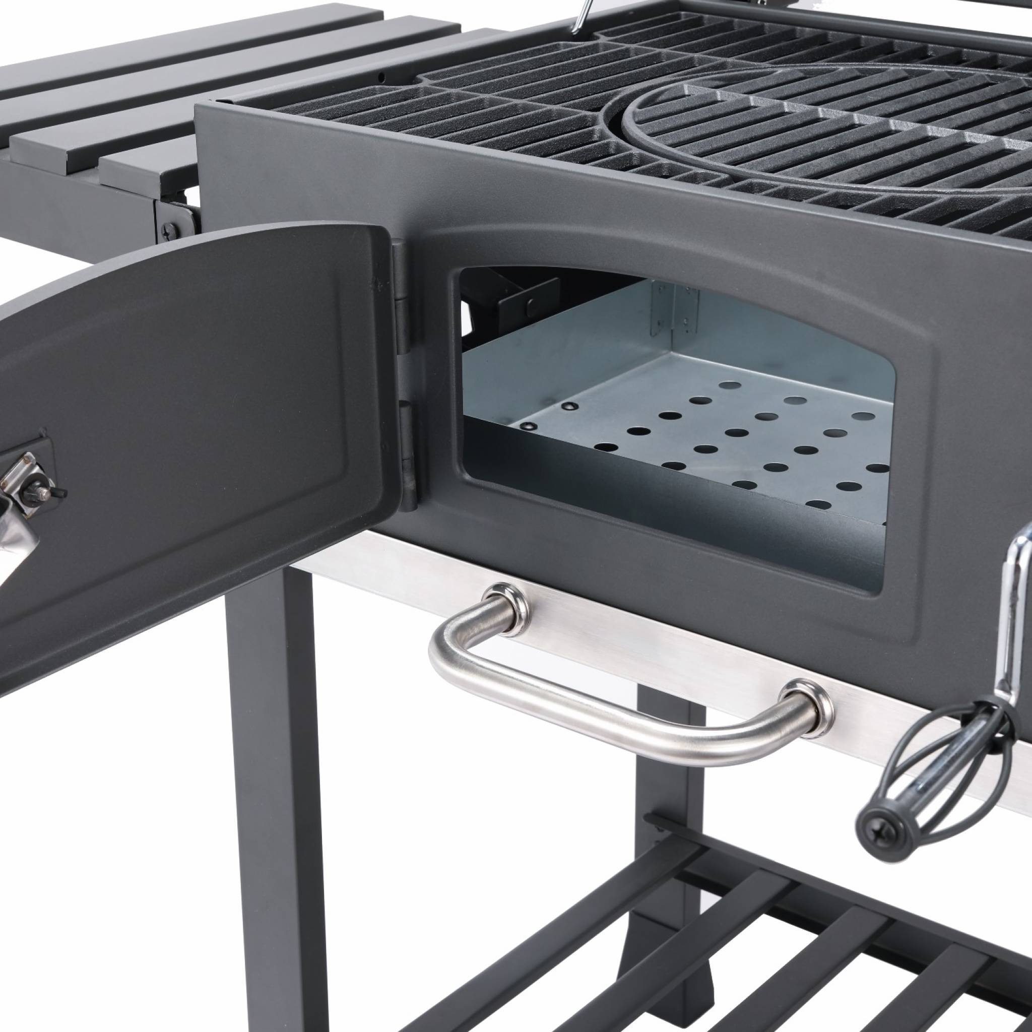 Barbecue a carvão, Bernard, Preto, 122x65x103.5 cm - 7