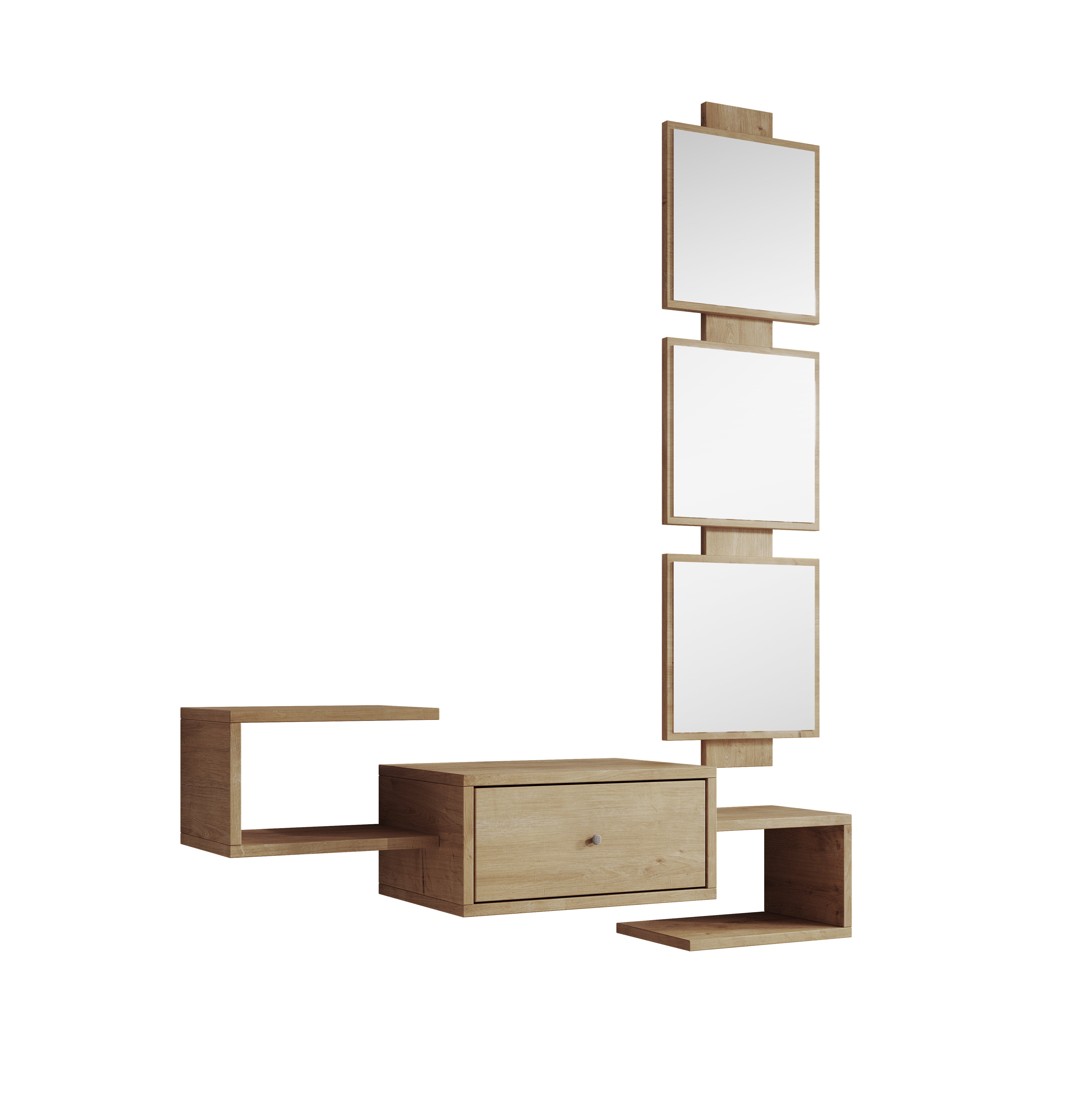 Meuble d'entrée | 1 Tiroir avec Miroir | Console d'Entrée | Vestiaire ...