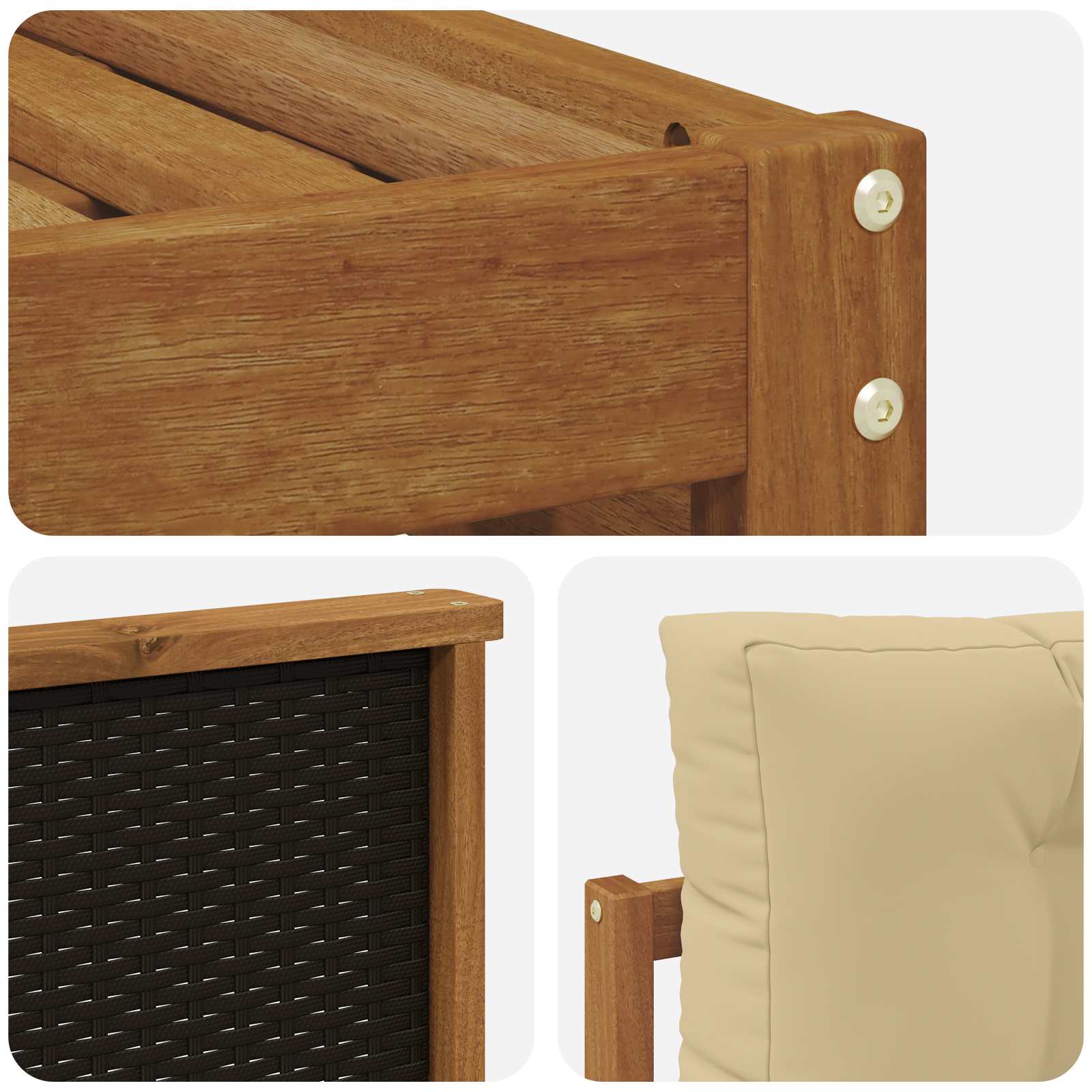 Ensemble de canapés d'extérieur 7 pc naturel et beige - 7