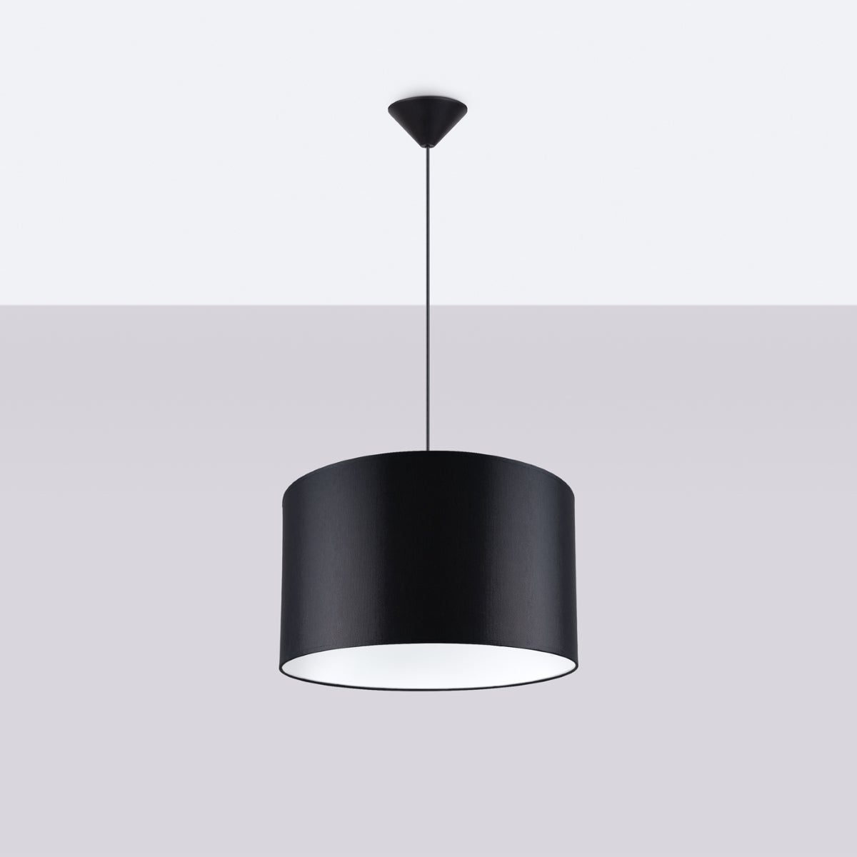 Lampa wisząca GLOXO 40 czarna LED 4000K - 40x40x88cm Sollux