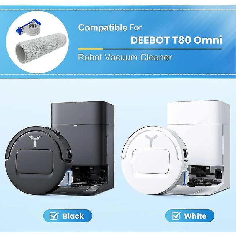 Capuchon de brosse rotative et serpillière rotative pour aspirateur robot Ecovacs Deebot T80 Omni, poignée de brosse rotative et couvercle latéral() - 3