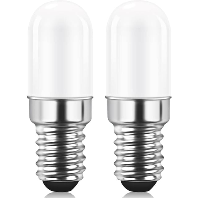 Ampoule LED E14 pour Réfrigérateur, 1.5W équivalent à 15W, Blanc Chaud 3000K, Ampoule pour Frigo, Lampe de Sel, Machine a Coudre, Lot de 2