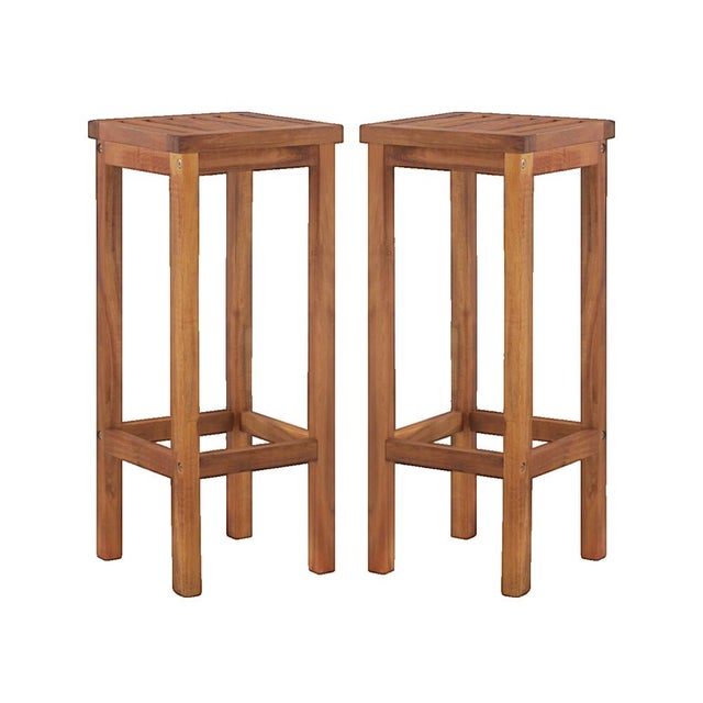 vidaXL Tabourets de bar lot de 2 bois d'acacia massif