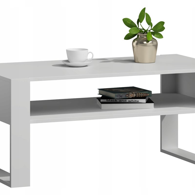 Ława stolik kawowy KAJA biała z półką salon biel