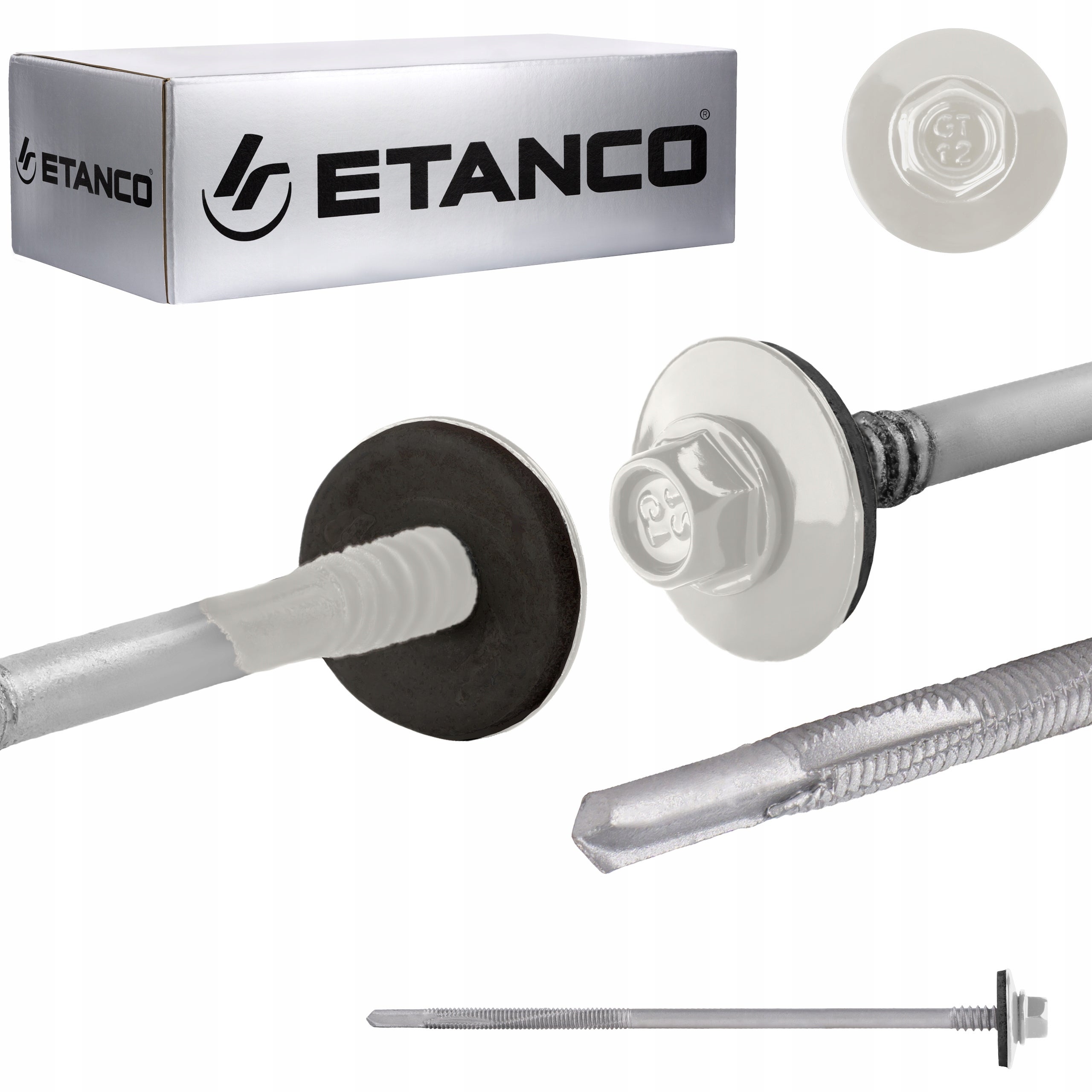 Wkręty do płyt warstwowych Etanco GTR12 5,5/6,3x150 mm RAL 9010 100szt