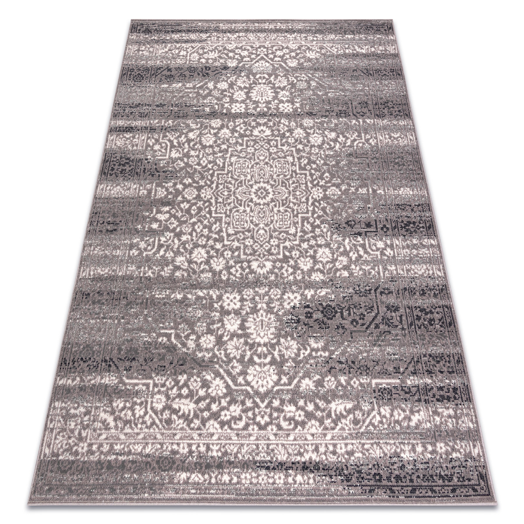 Alfombra wool angel 7888 / 52023 rosetón vintage gris / beige 120x170 cm
