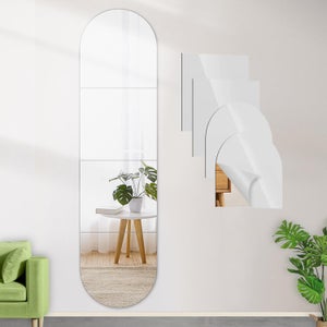 Kit 6 Miroirs Adhésifs Muraux - 20x20 Cm Chacun - Autocollants Sans Cadre - Pour Salle De Bain, Salon