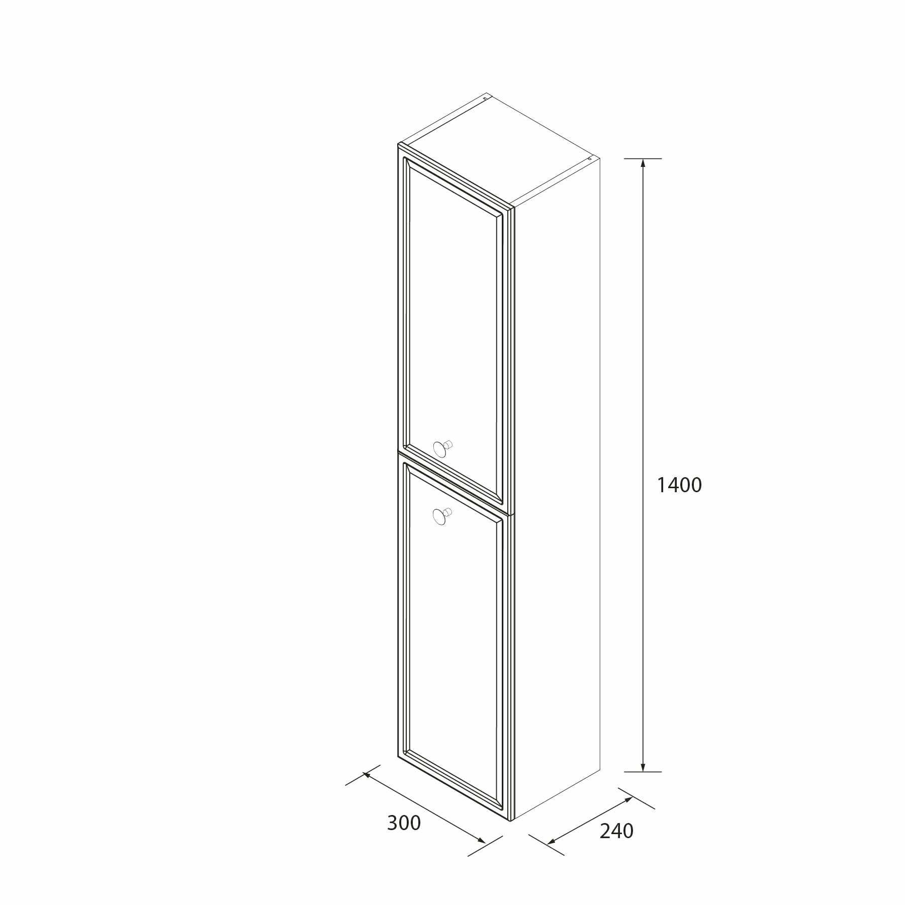 Colonna da bagno RUNA Rovere 30cm - 4