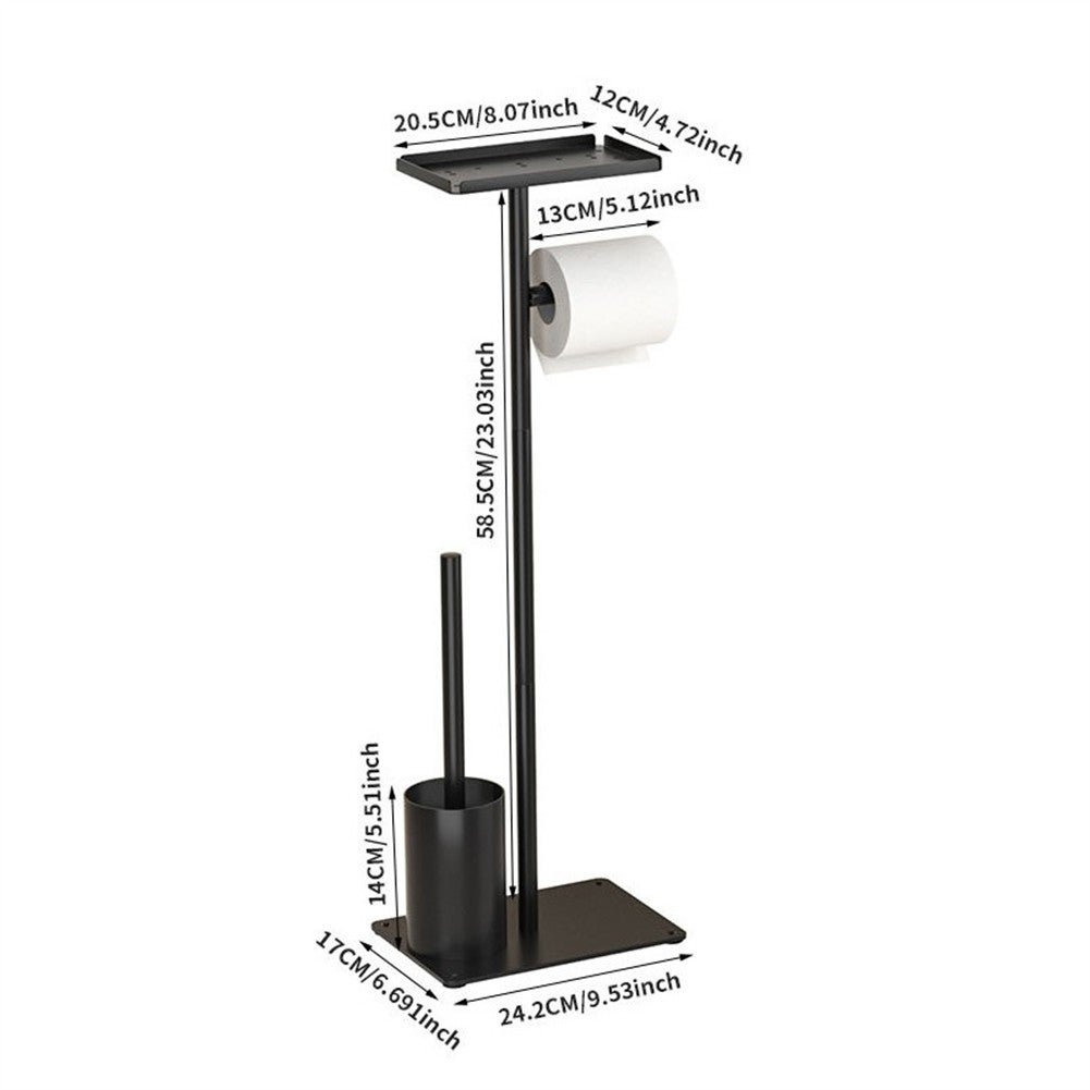 Porta Carta Igienica Con Statuetta Metallica E Vassoio Porta Oggetti – Design Divertente Per Bagno, Fatto A Mano