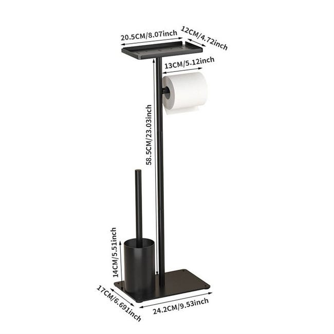 Porta Carta Igienica Con Statuetta Metallica E Vassoio Porta Oggetti – Design Divertente Per Bagno, Fatto A Mano