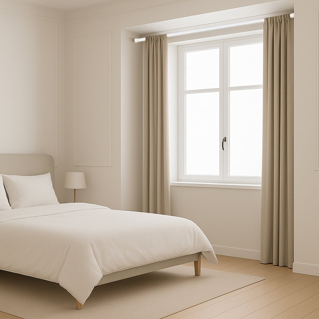 Barra de cortina extensível por pressão Ø28 mm – Branca (140-250 cm) - 9