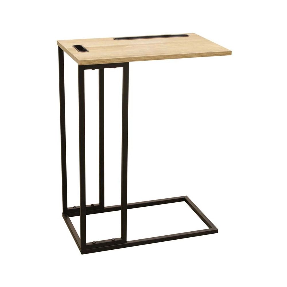 Table D'appoint - Home Deco Factory - Design Pratique - Marron Et Noir - H62,5 X L48 X P28 Cm - 5