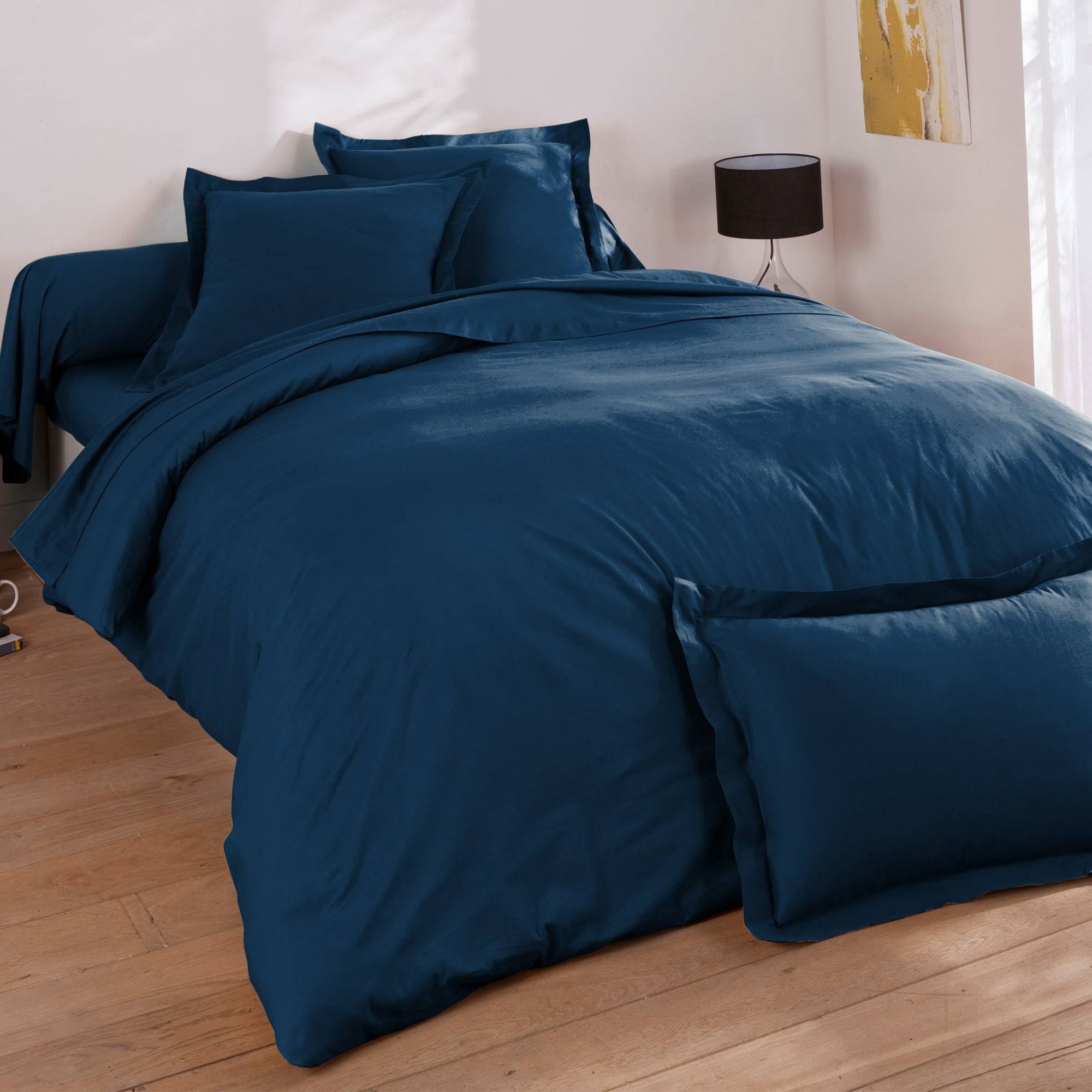 Taie sac COTON UNI LAURÉAT 50x70 bleu marine en coton - 2
