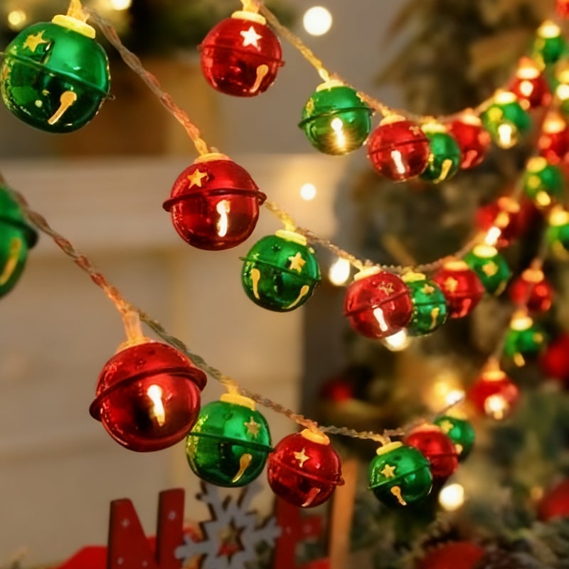 Guirlande 6m avec Port USB | 40 LEDs, Cloches Rouge et Vert, Lumière Chaude pour Décoration de Noël et Mariage - 3