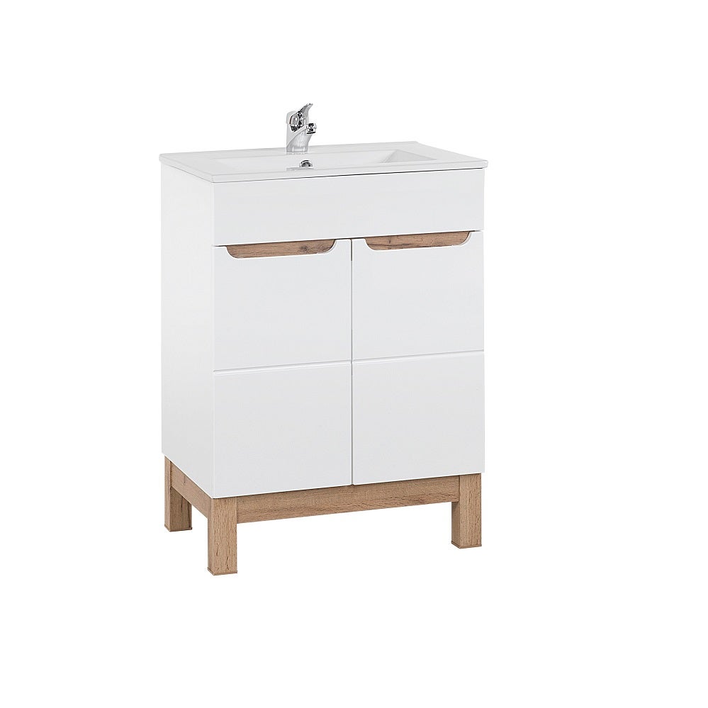 Commode Atmosphera Meuble Coiffeuse En Bois Blanc Et Naturel Effet