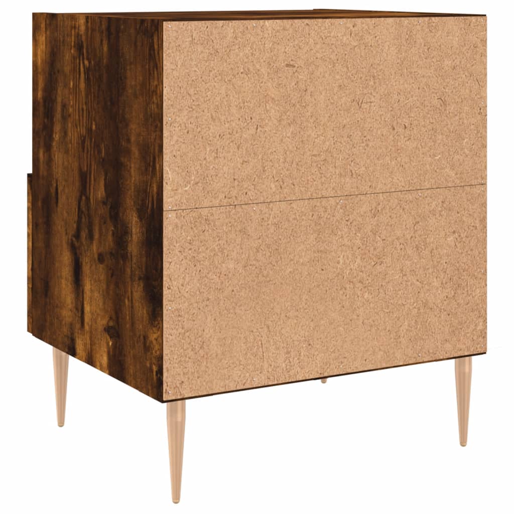 Maison Exclusive - Tables de chevet 2pcs chêne fumé 40x35x47,5cm bois d’ingénierie - 9