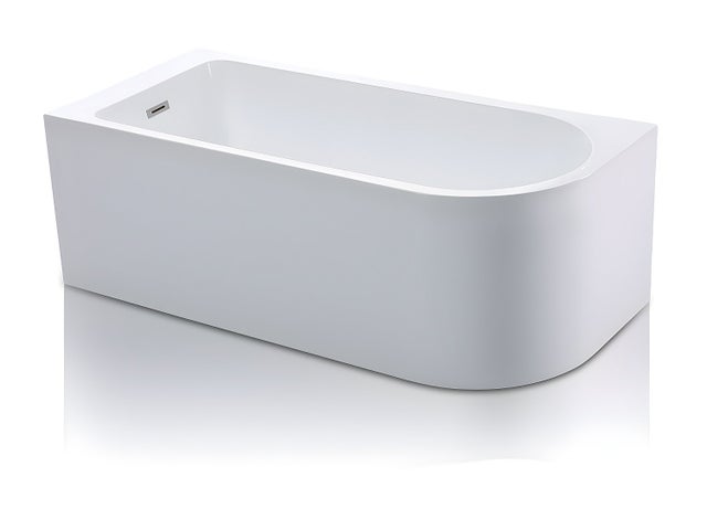 Baignoire d'angle - 170 x 75 x 58 cm - Blanche - Angle gauche - 240 L - ANIKA