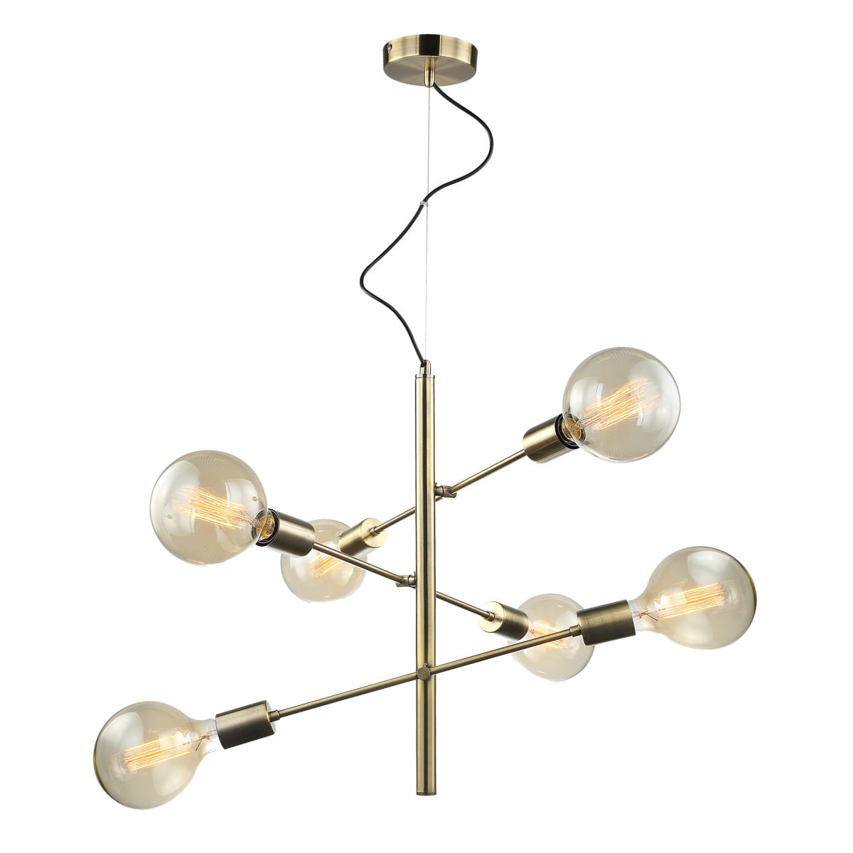 Lampa wisząca Madalyn brąz antyczny 6 x E27 x 40W wym:130x51x51cm Italux