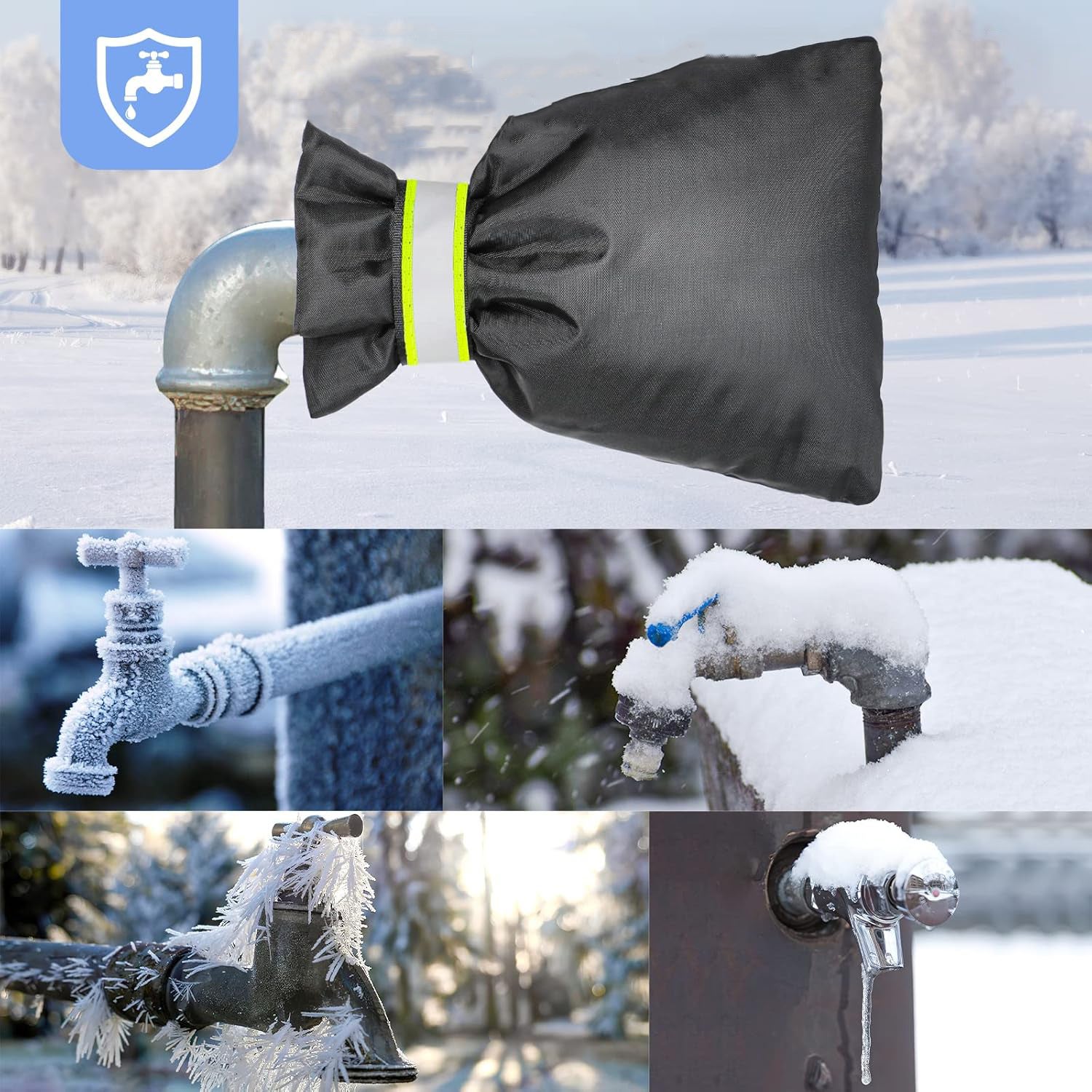 Couvercle de robinet antigel réfléchissant extérieur 2 pièces, 22*18 cm - 2
