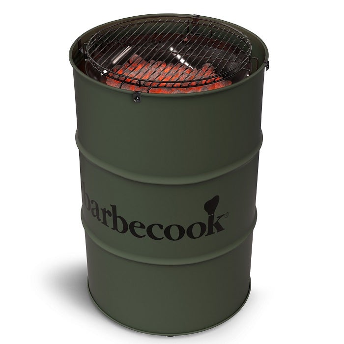 barbecook Edson Charcoal Barbecue Barrel Shape Barrel Chrome-Plated Grill Grate Adjustable Diameter 47.5 Garden Height 89 cm Green - 2