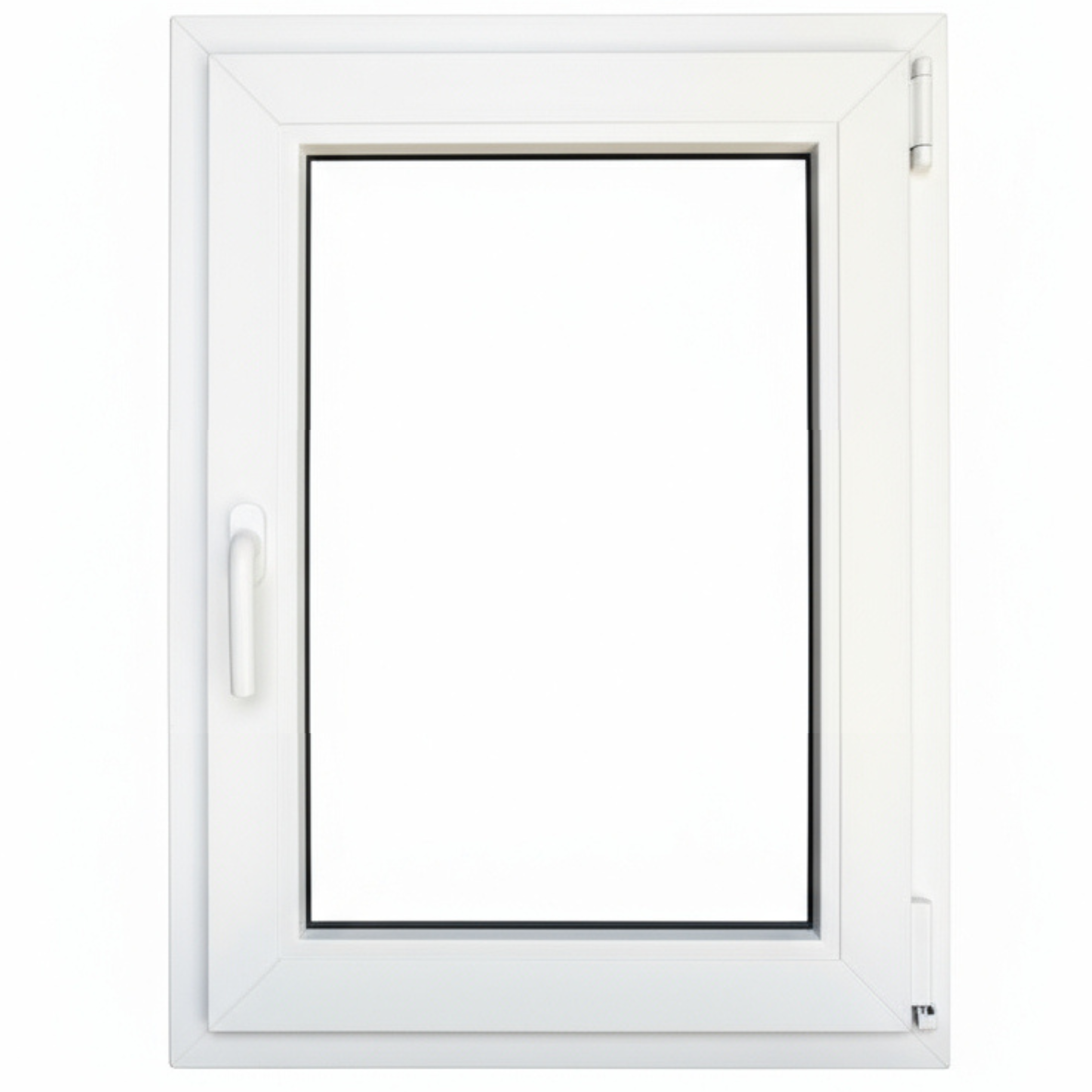 Janela PVC reforçado 80×60 cm branca oscilobatente direita | Vidro fosco – Perfil Aluplast - 2
