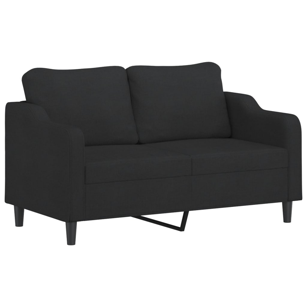 Sofá de 2 plazas   sofá de salón   sofá de descanso de tela negro 140 cm cfw79420