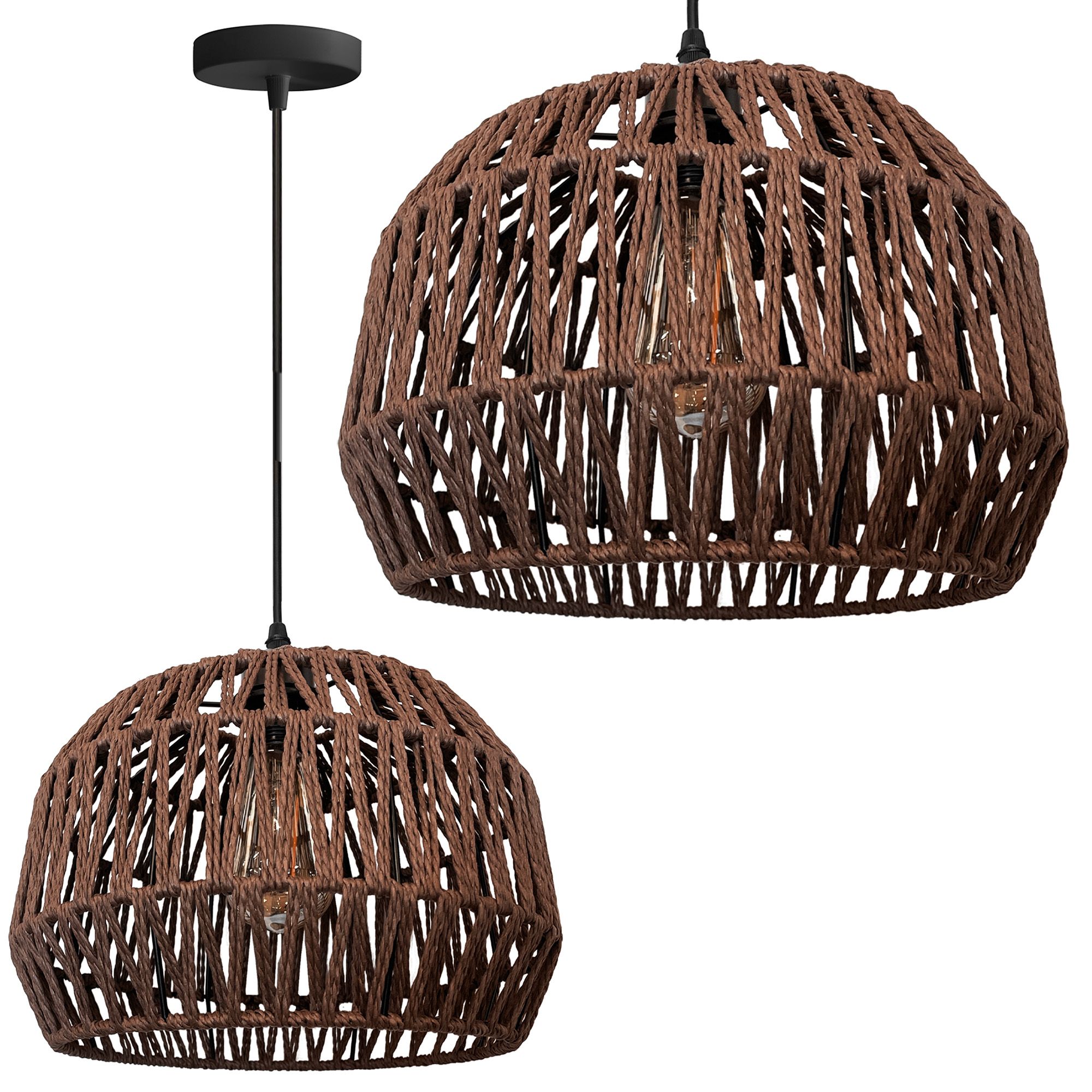 Lampa Sufitowa Wisząca Toolight App1292-1Cp Boho Brązowy