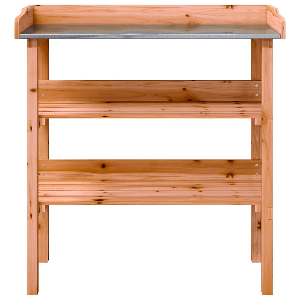 Table à plantes avec étagères marron 78x38x82,5cm bois de sapin - 4