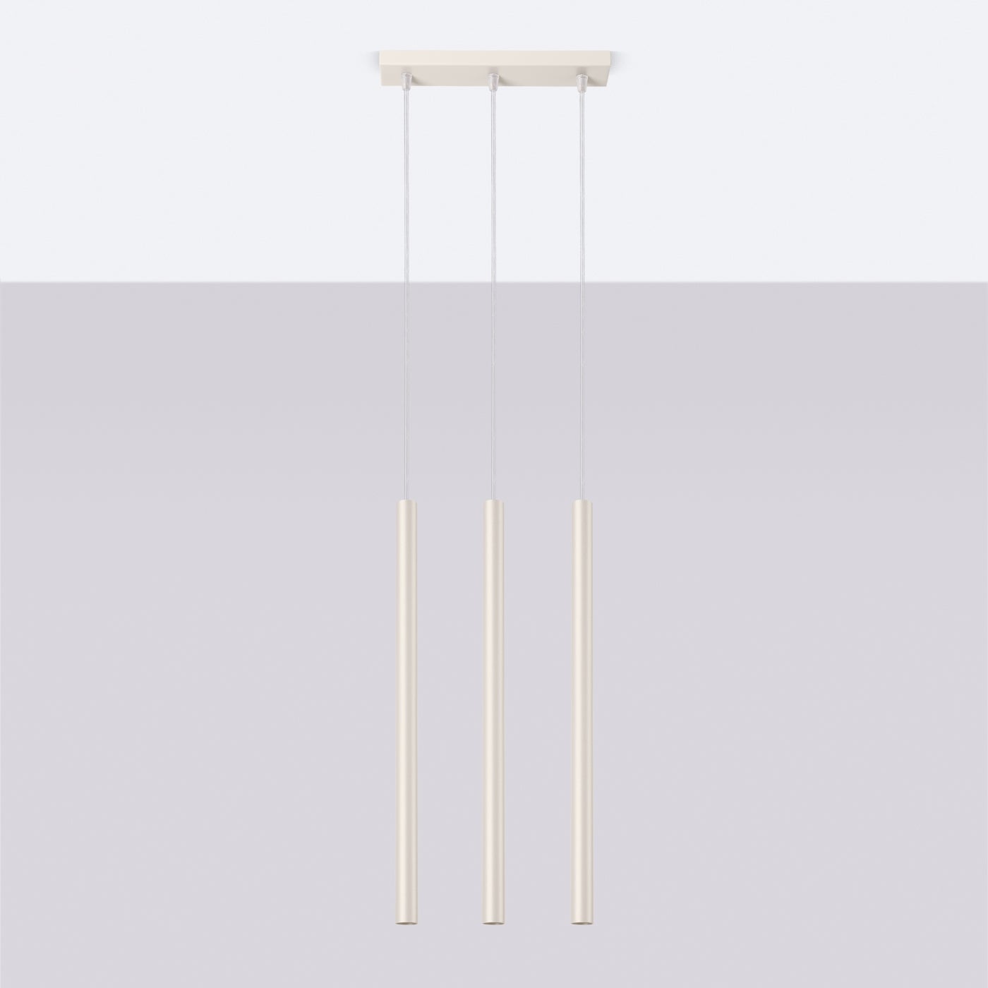 Lampa wisząca BRILL 3 beżowa LED 4000K - 30x5x94cm Sollux