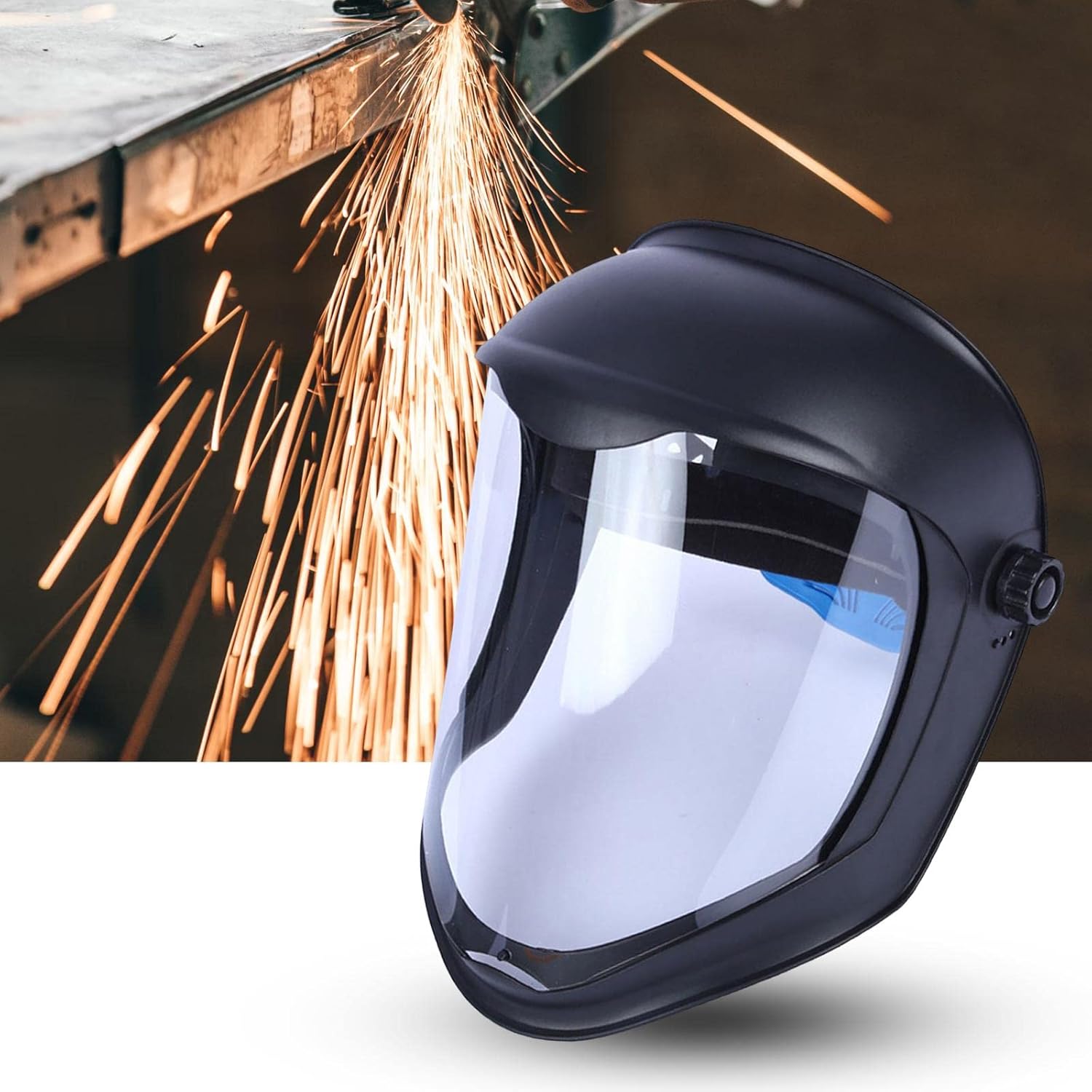 Écran Facial Anti-Buée - Visière de Sécurité, Protection Contre Chutes et Meulage, Double Bandeau Confort - 6