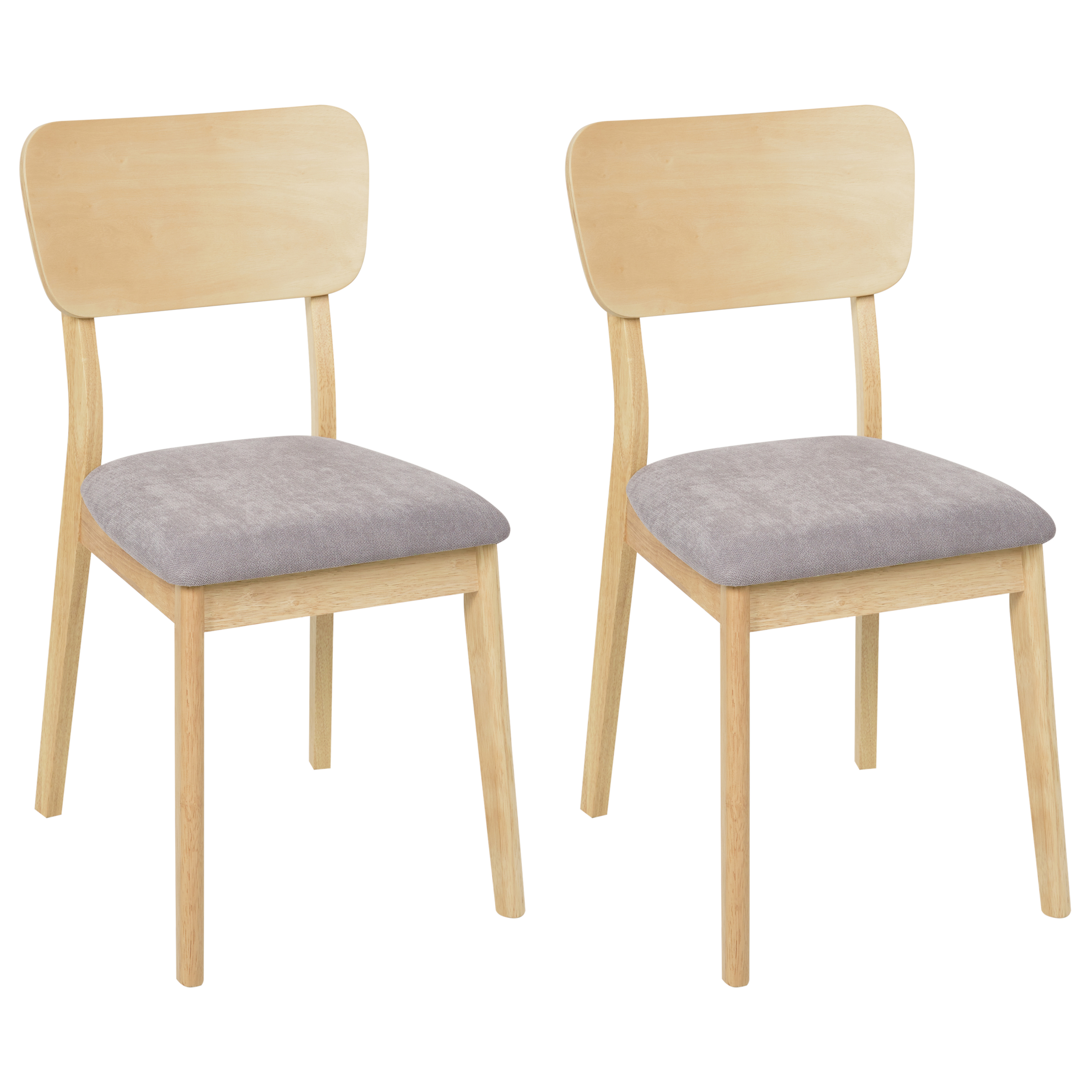 Beliani Conjunto De 2 Sillas De Comedor Minier Madera Marrón/Claro , Leroy Merlin