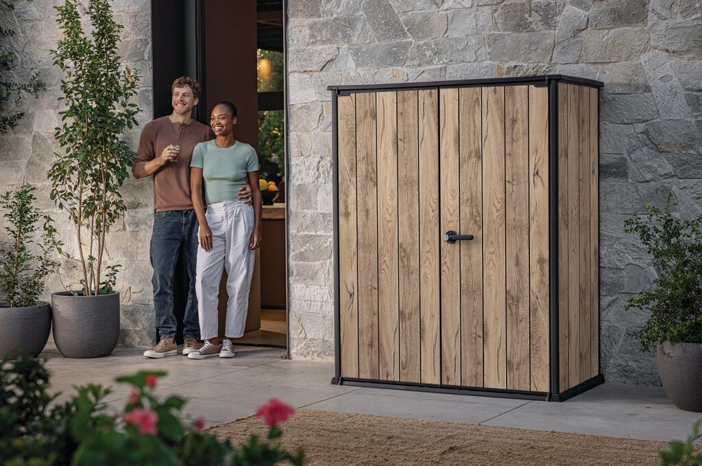 Armoire de jardin High Store+ 1400L - Résine Aspect bois Douglas - KETER - 3