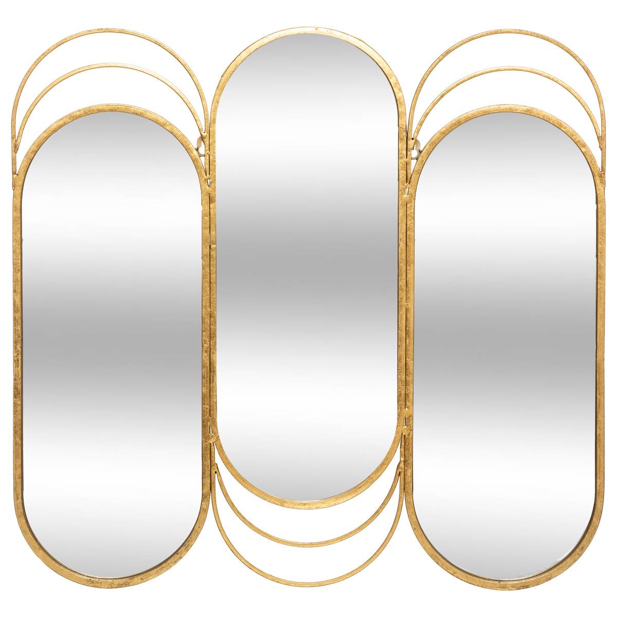 Espejo tríptico «edi» dorado - metal 72 x 69 cm - atmosphera créateur d'intérieur