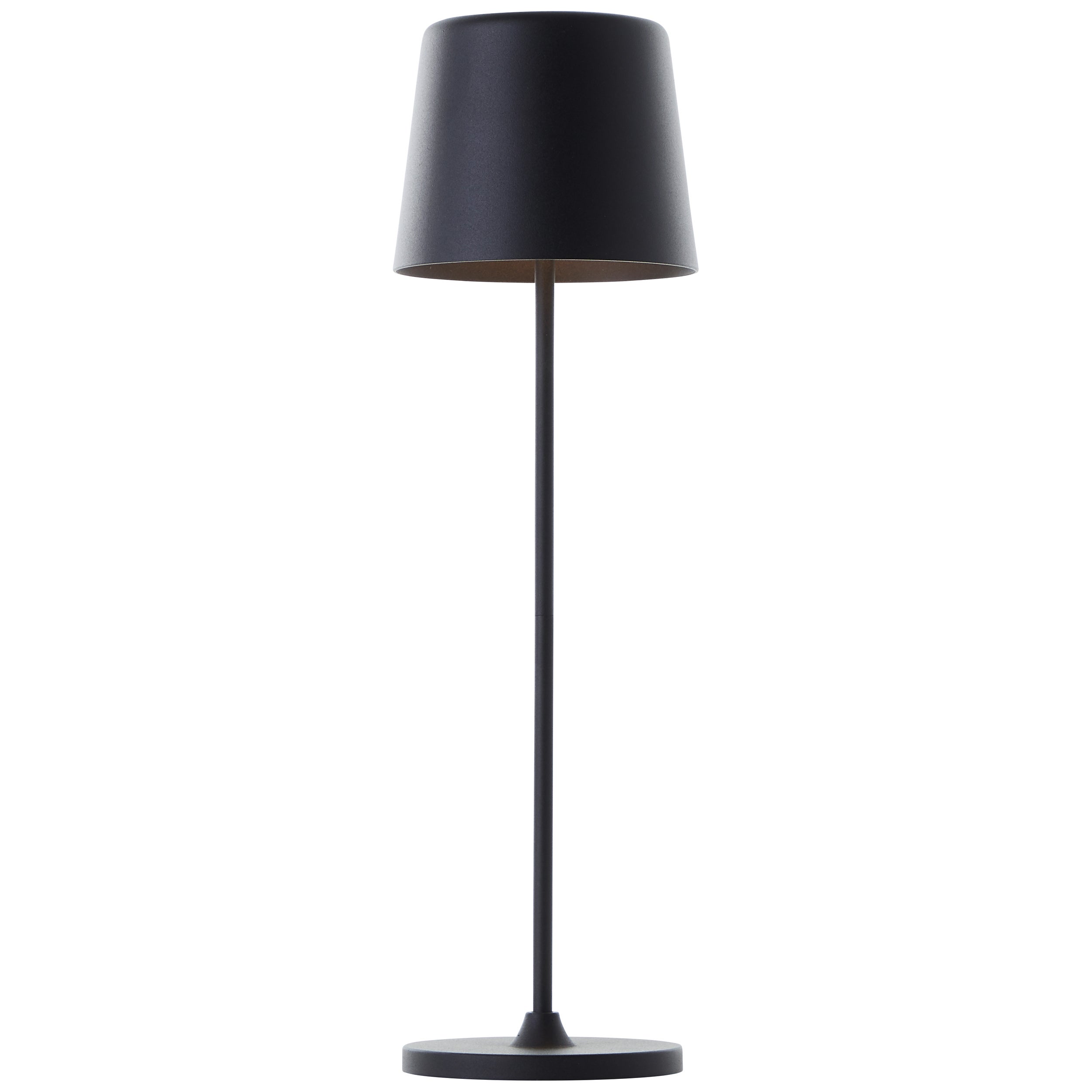 Lampa stołowa ogrodowa LED Brilliant Kaami, 37 cm, matowy czarny metal/czarny bambus, zintegrowana dioda LED 2 W