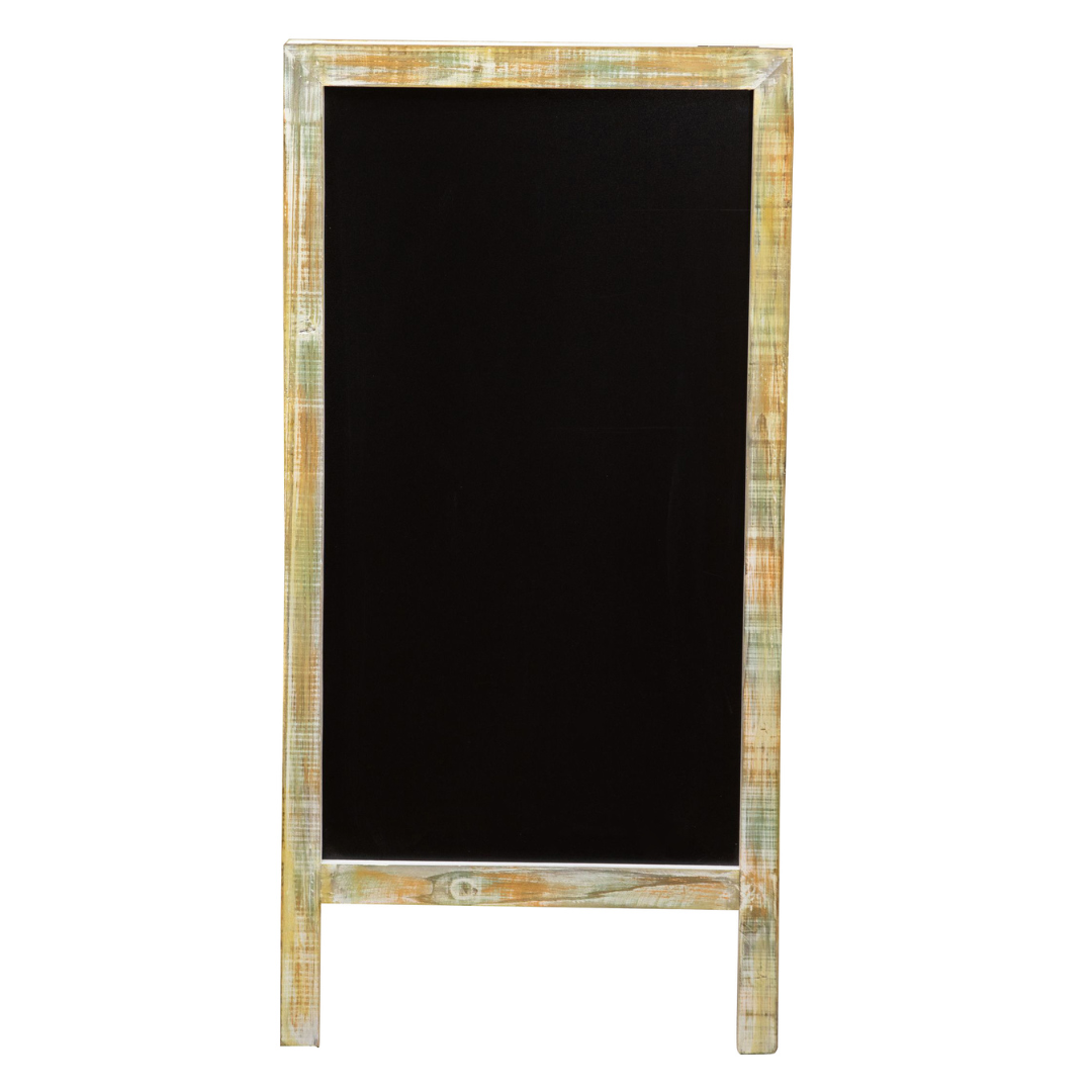 BISCOTTINI Chevalet Stop-Trottoir Double Face en Bois 99x50 cm - Ardoise Publicitaire pour Restaurant et Bar, Finition Antique Vieillie - 3