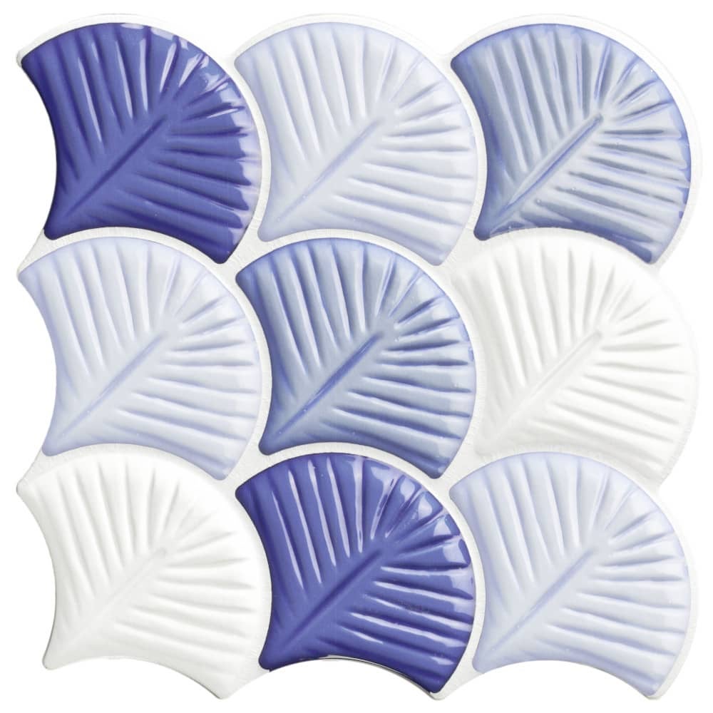 Azulejo porcelánico escama de pez Scale Shell Blue 30.7×30.7 cm | Leroy ...