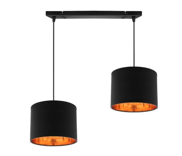 Lampa sufitowa wisząca Candida czarno-złota 2xE27x40W wym: 95 x 54 x 20 cm tkanina Candellux