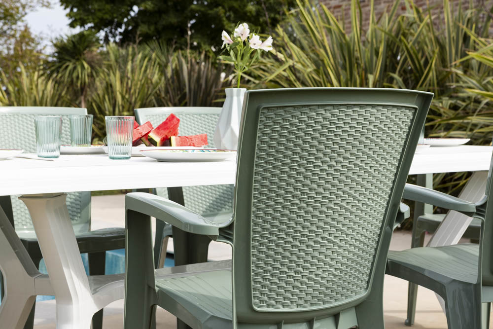 Lot de 6 Chaise de jardin sans coussin Diana en Polypropylène Vert - 5