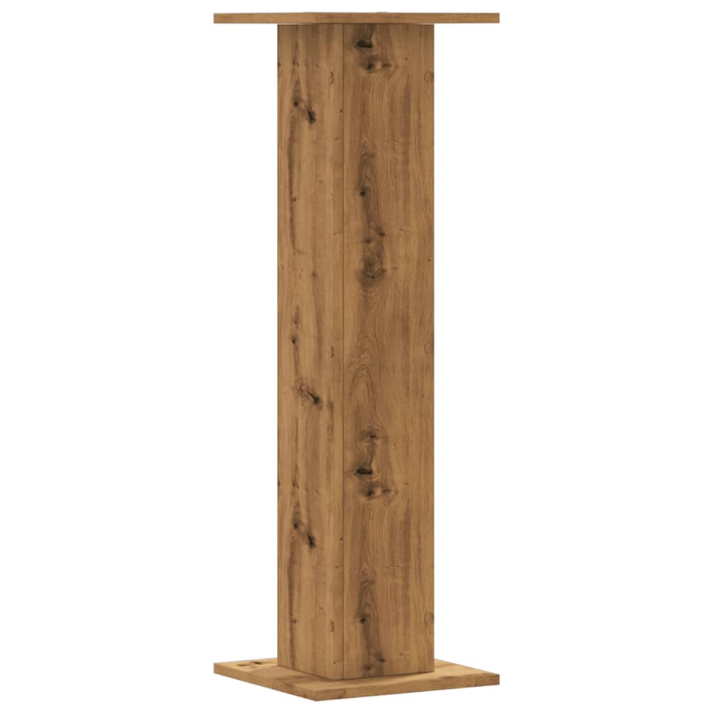 Lot de 2 supports pour plantes chêne artisanal en panneau de bois - 5