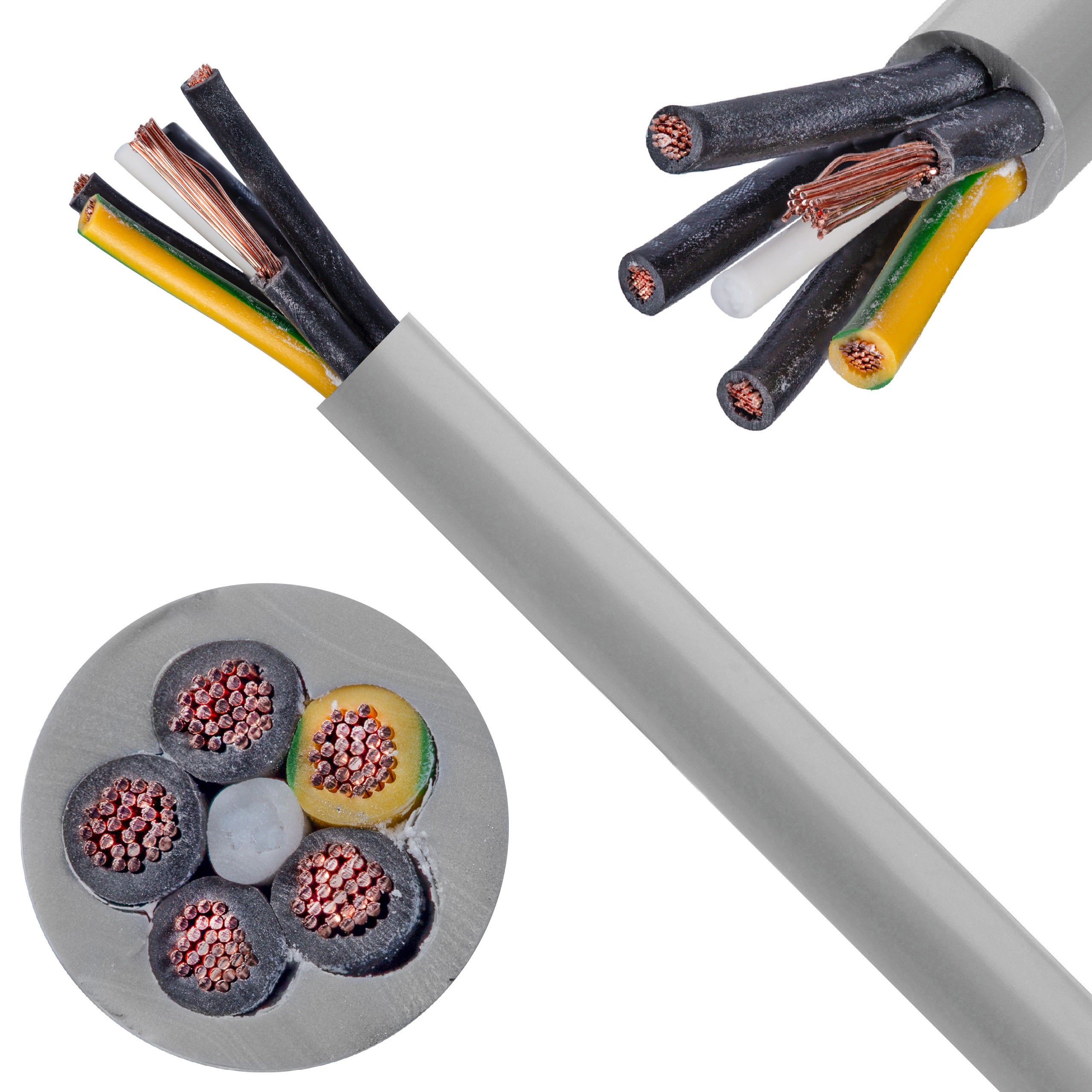 Kabel sterowniczy JZ-500 5x1,5mm2 szary 300/500V numerowany olejoodporny linka Helukabel 100m