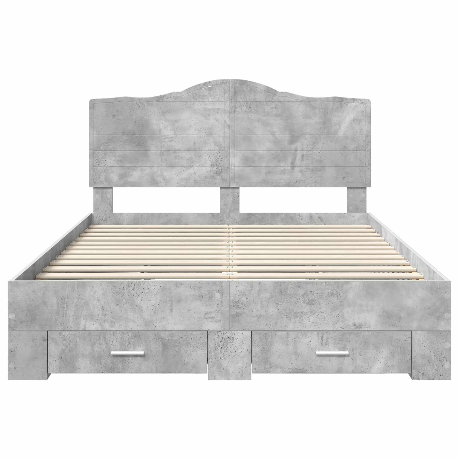 Cadre de lit gris béton 140 x 190 cm en panneau de bois - 8