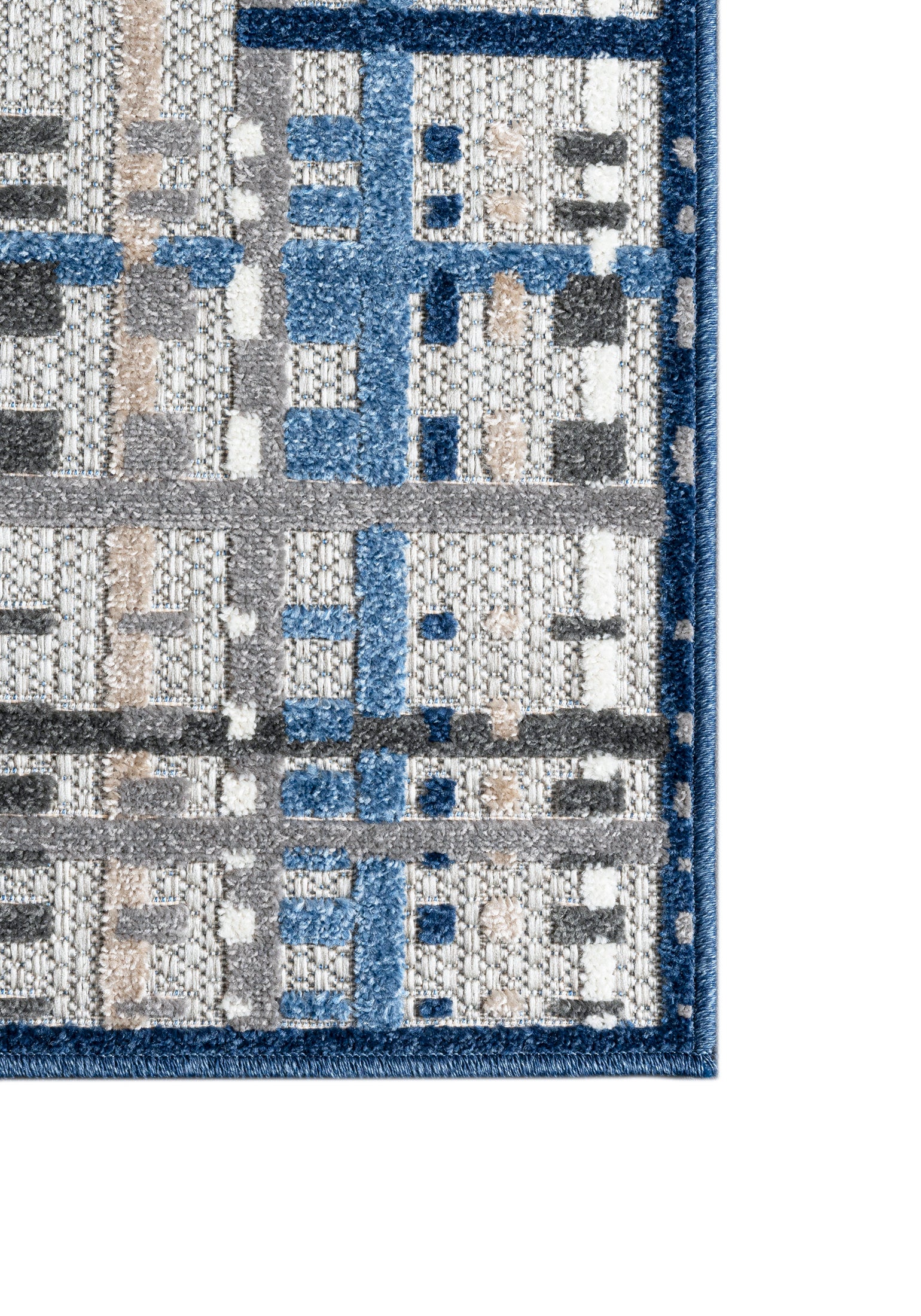 Alfombra plana para interior/exterior Aventura EC86A Mazovia, rectangular, 160 x 230 cm, azul, diseño geométrico, rayas - 7