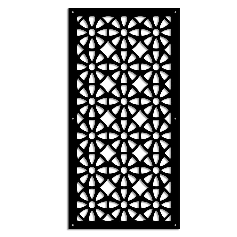 KOŁA - Panel perforowany z PVC - Osłona przeciwsłoneczna - Rozmiar 73x148 cm - Grubość 1 cm - Kolor CZARNY